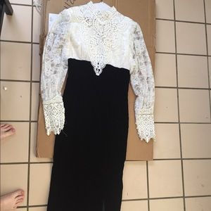 80s Gothy Maxi Dress (size 4)